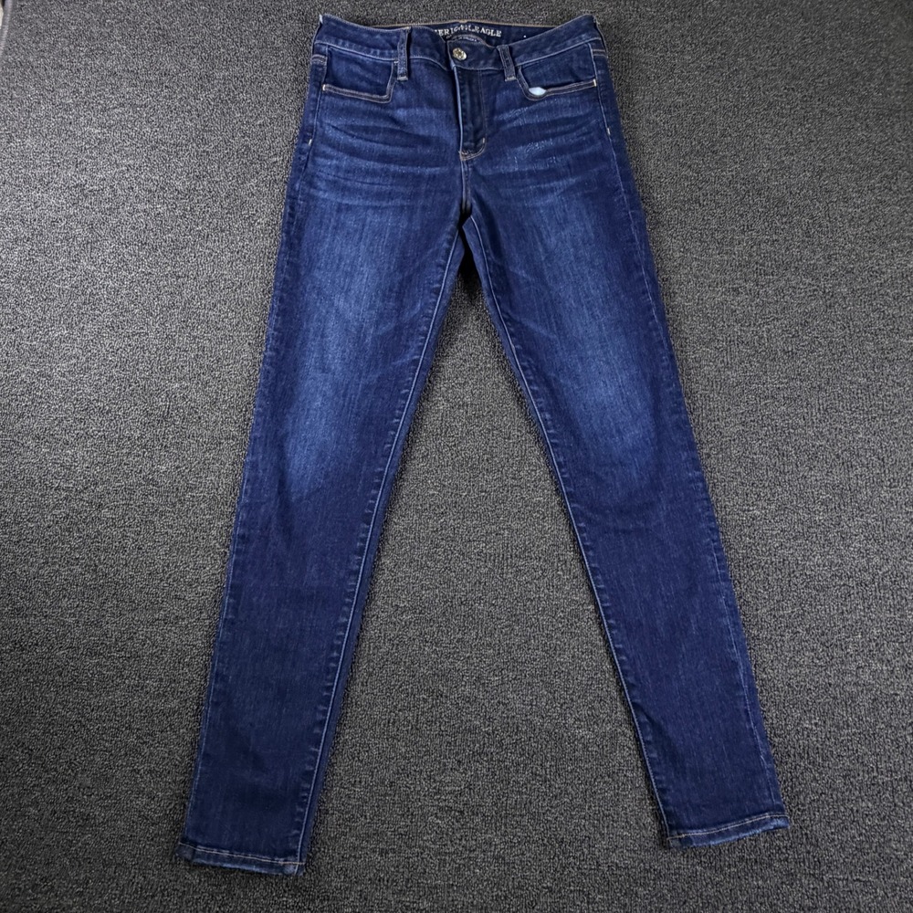 American Eagle Jeggings Womens 10 (31`x30) Long Hi-Rise Jegging Blue Stretch X